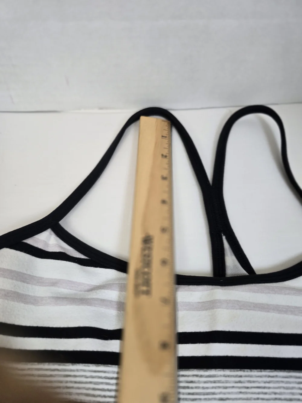 Lululemon Power Y Tank Racerback Luon Lycra Shelf Bra Spaghetti Straps Striped